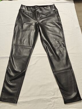 Faux Leather Black High-Waist Women’s Jeans